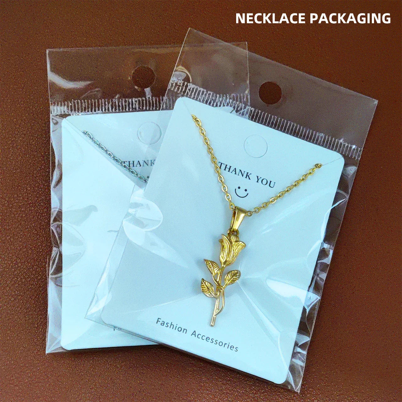 New Gold Plated Rose Flower Pendant Necklace Simple Vintage Clavicle Chain Stainless Steel Necklace for Men Women Jewelry Gifts Vera Lux