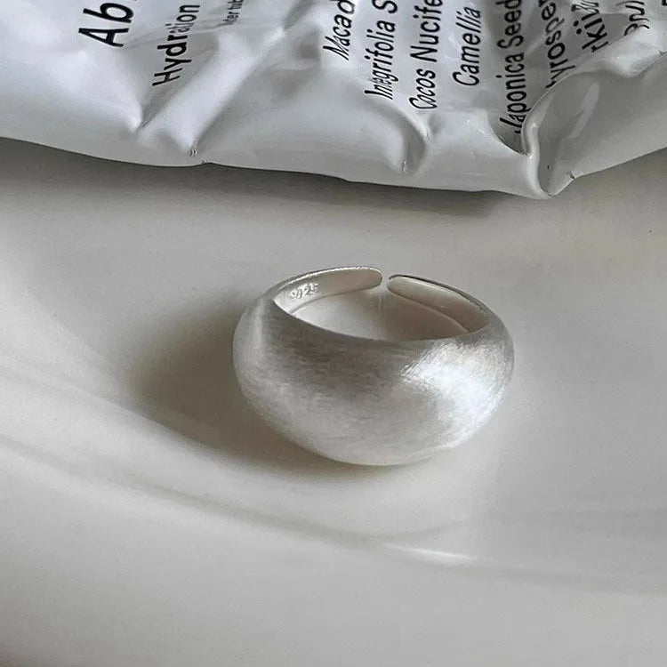925 Sterling Silver Tellipse Geometry Sanding Simple Rings For Women Couple Engagement Luxury Jewelry Accessories Jewellery Vera Lux