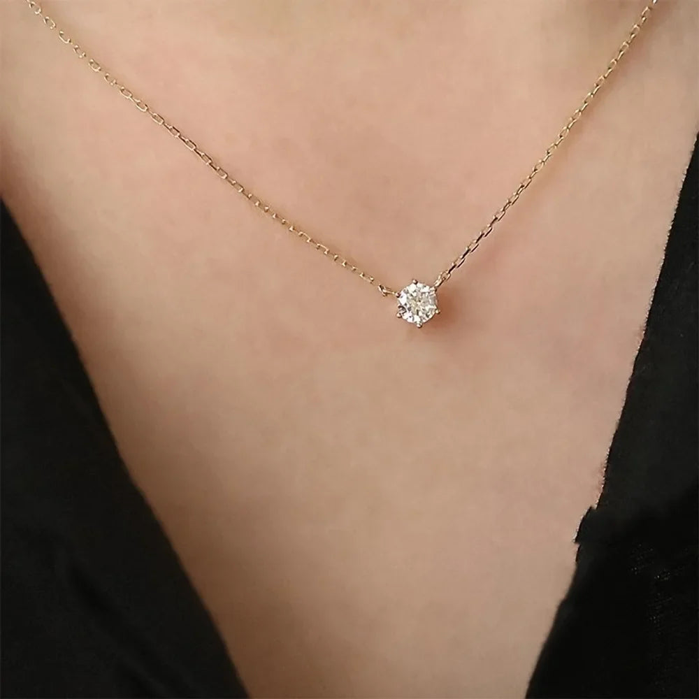 S925 Sterling Silver Necklace Set with Zircon Electroplated 14k Gold Women's Fine Style Vera Lux