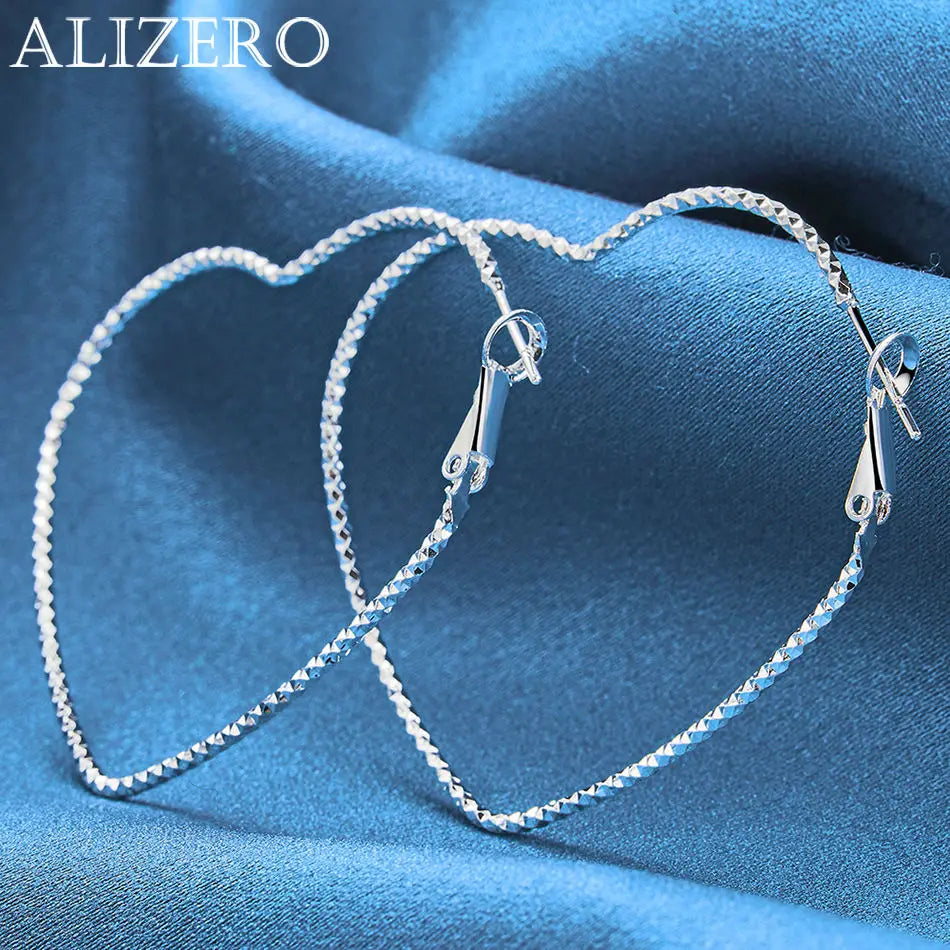 ALIZERO 925 Sterling Silver Earrings Simple Round Circle Hoop Earrings For Woman Fashion Wedding Engagement Charm Jewelry Gifts Vera Lux