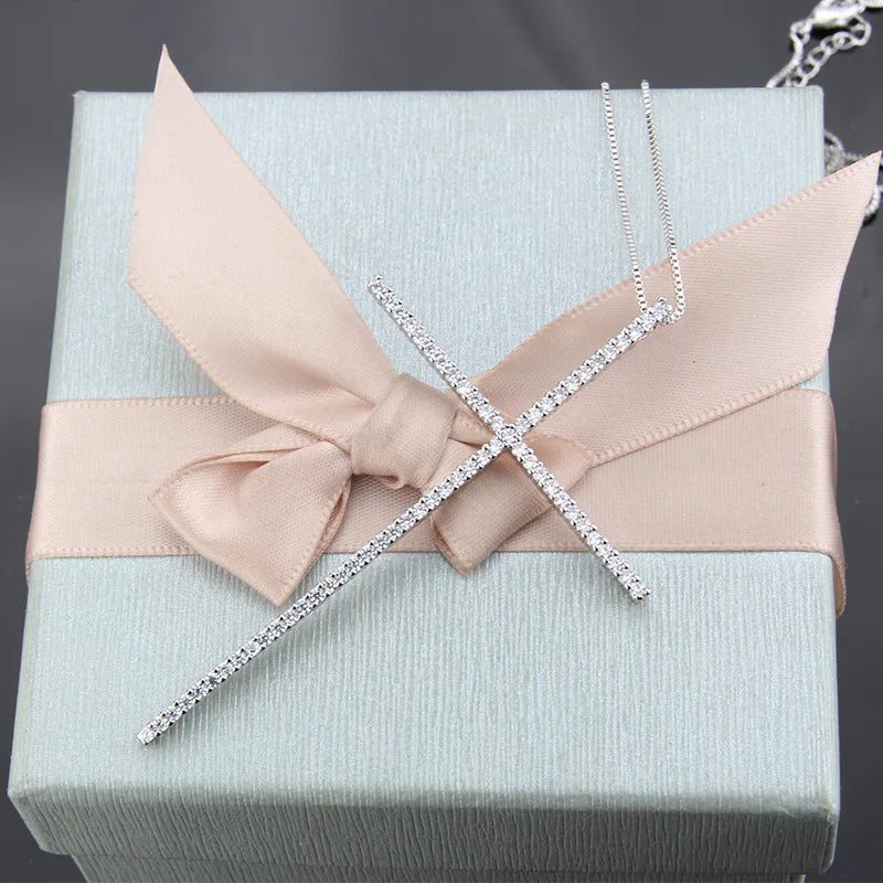 1pcs Slender Cross Pendant Necklace Fashion Trend Hip Hop Punk Style Necklace Religious Elements Prayer Jewelry Vera Lux