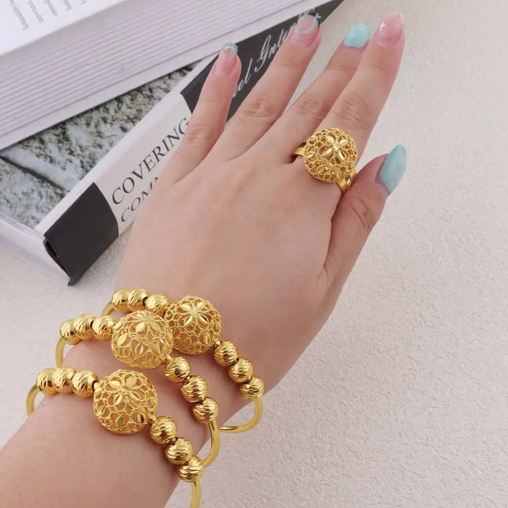 ethiopian hawaiian jewelry bangle 18k gold  plated bracelet for women flower bangle african free shipping Valentine's Day gift Vera Lux