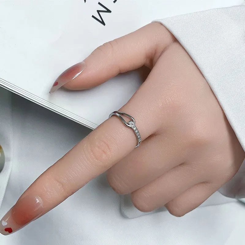 Stainless Steel Pave CZ Hollow Ring Wedding Band for Women Girl Size 5-10 Vera Lux