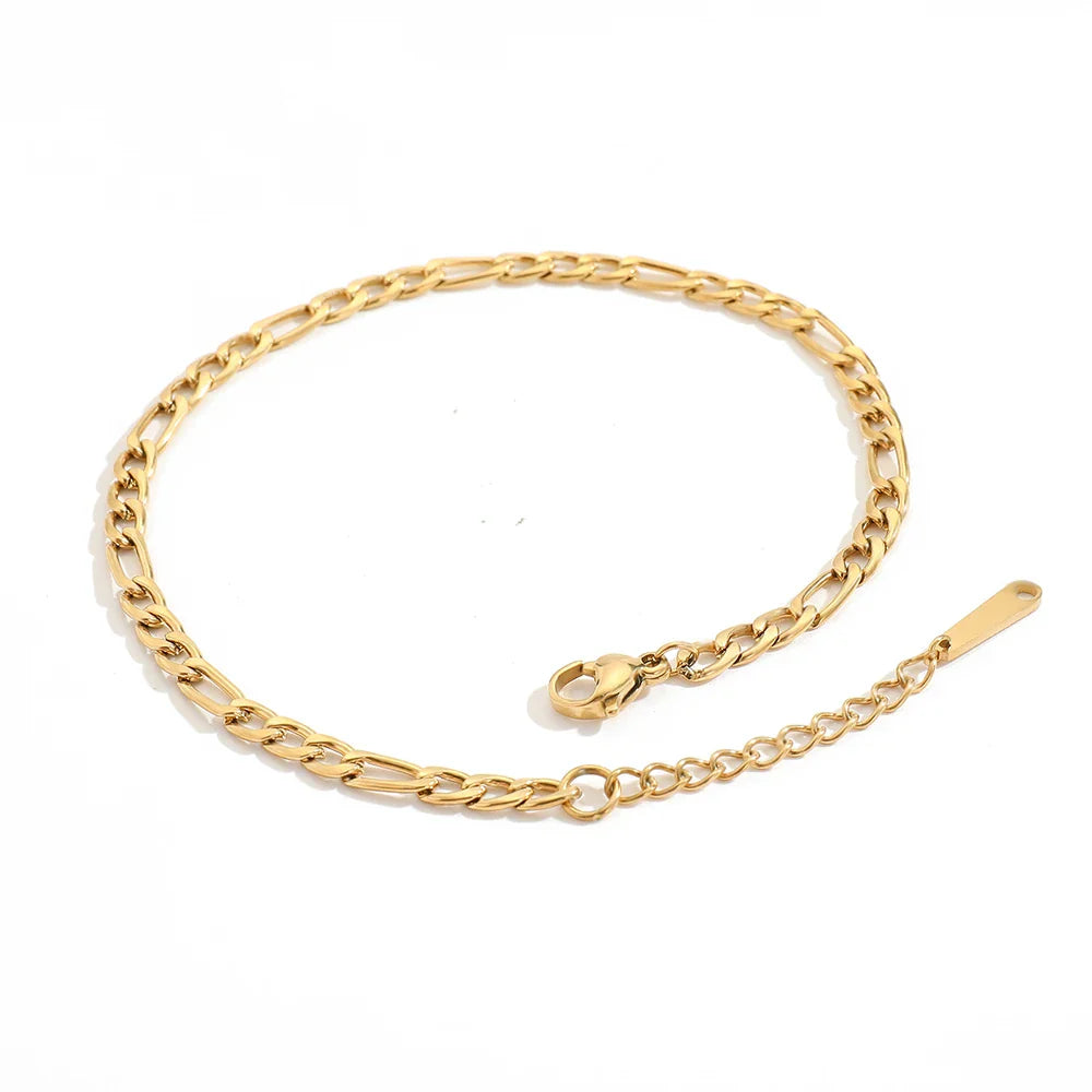 Franco Link Chain Anklets For Men Women Hip Hop Rapper Stainless Steel Foot Jewelry Leg Chain Ankle Cuban Chains Vera Lux