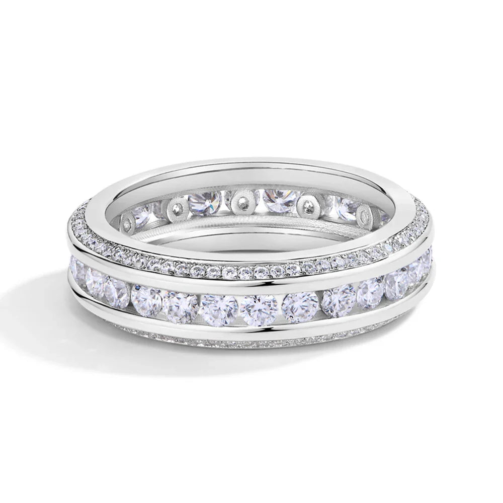 MINTYBOX  S925 Sterling Silver Moissanite Ring D VVS1 Lab Grown Diamond 1.68ctw Engagement Rings For Women Wedding Band Gift Vera Lux