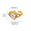 Punk Red Zircon Heart Rings for Women Stainless Steel Gold Color Cheap Open Ring 2025 New Fashion Wedding Couple Jewelry Gift Vera Lux