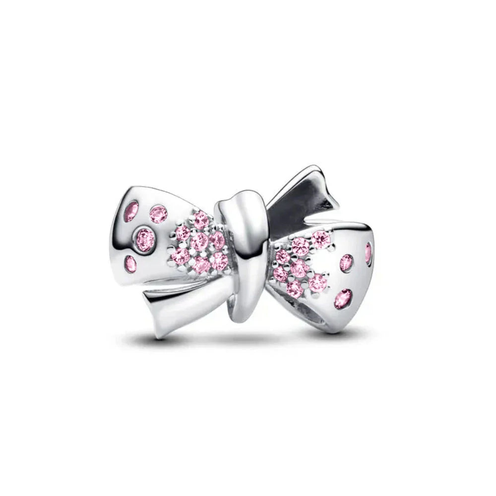 2026 Spring Pink Series Ballon Butterfly Flower Pendant Fit S925 European 925 Sterling Silver Bracelet Bangles Necklace Vera Lux