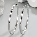 925 Sterling Silver 3MM Thick 3/4/5/6CM Hoops Earrings For Women Wedding Luxury Jewelry Accessories 2024 Trend Jewellery Vera Lux