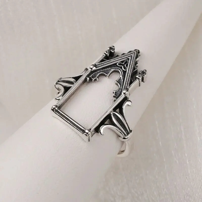 925 Sterling Silver Castle Adjustable Rings For Women Engagement Wedding Luxury Jewelry Wholesale Vera Lux