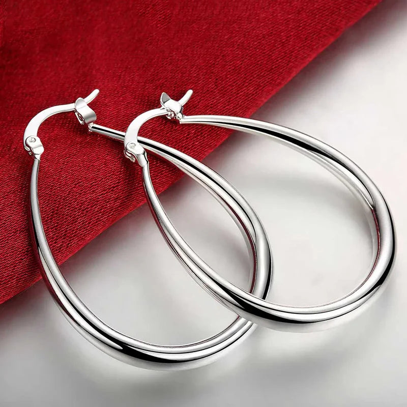 925 Sterling Silver U Shape Small Hoop Earrings For Women Ladies Vintage Luxury Jewelry Accessories Jewellery Argent 925 Vera Lux