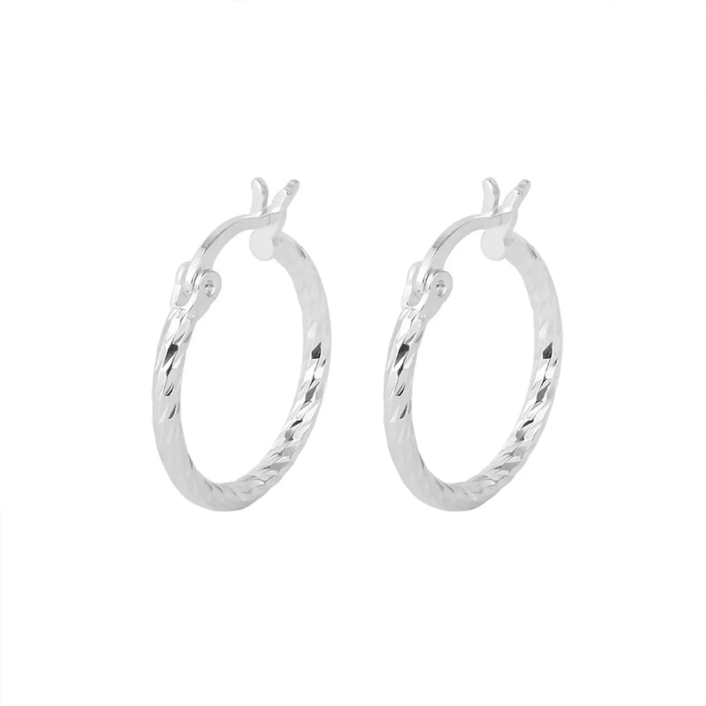 S925 Silver Geometric Twist Circle Earrings Women Elegant Unique Design Korean Versatile Sparkling Flower Modification Ear Studs Vera Lux