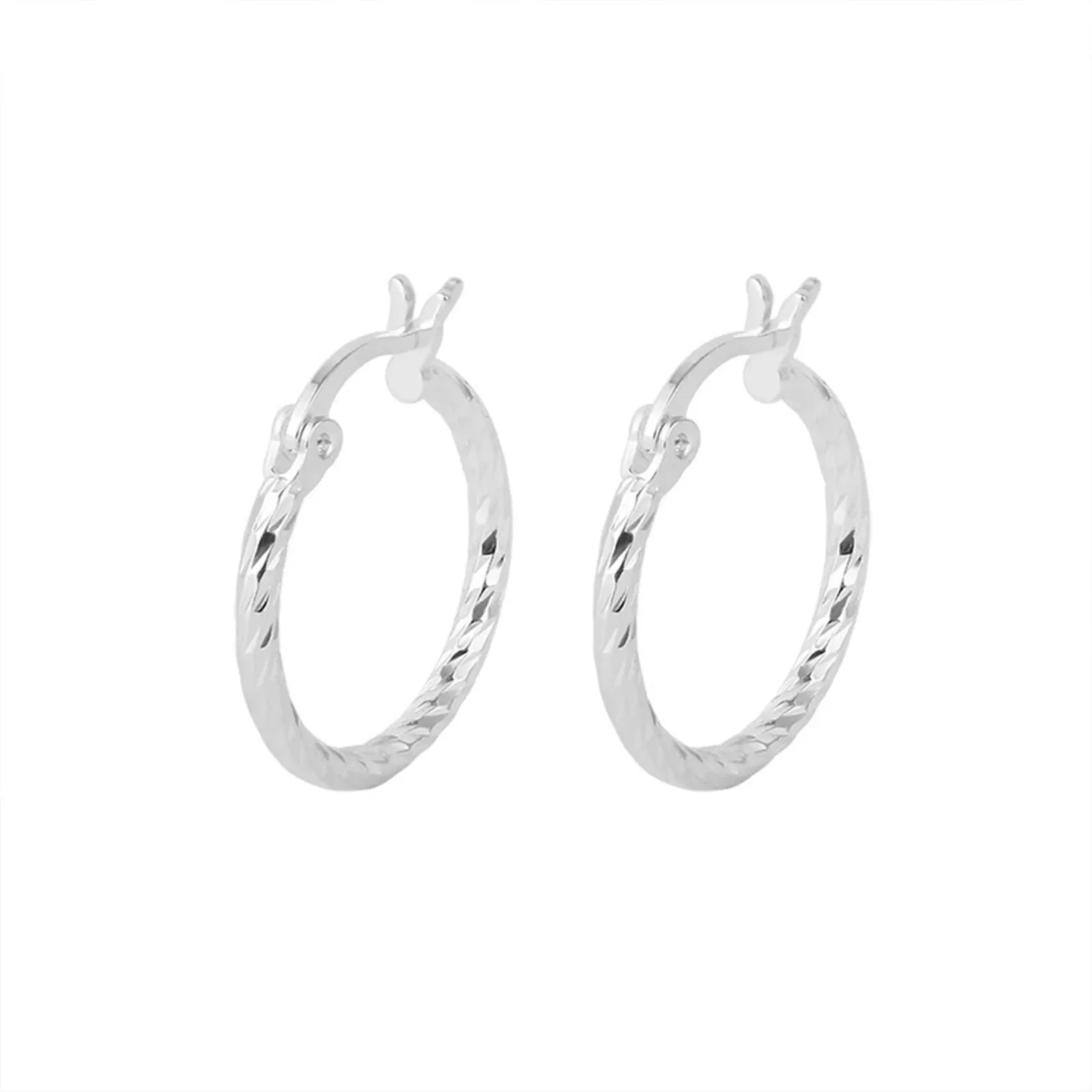 S925 Silver Geometric Twist Circle Earrings Women Elegant Unique Design Korean Versatile Sparkling Flower Modification Ear Studs Vera Lux