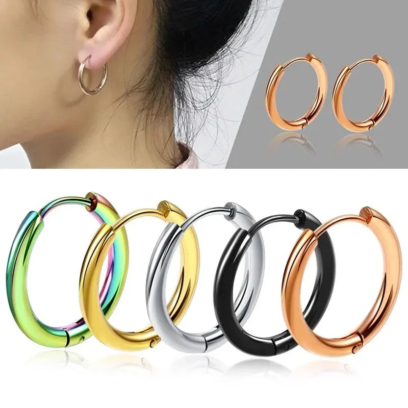 10/20Pcs Minimalist 316L Stainless Steel Small Hoop Earrings For Women Man Classic Round Earrings Fashion Ear Piercing Jewelry Vera Lux