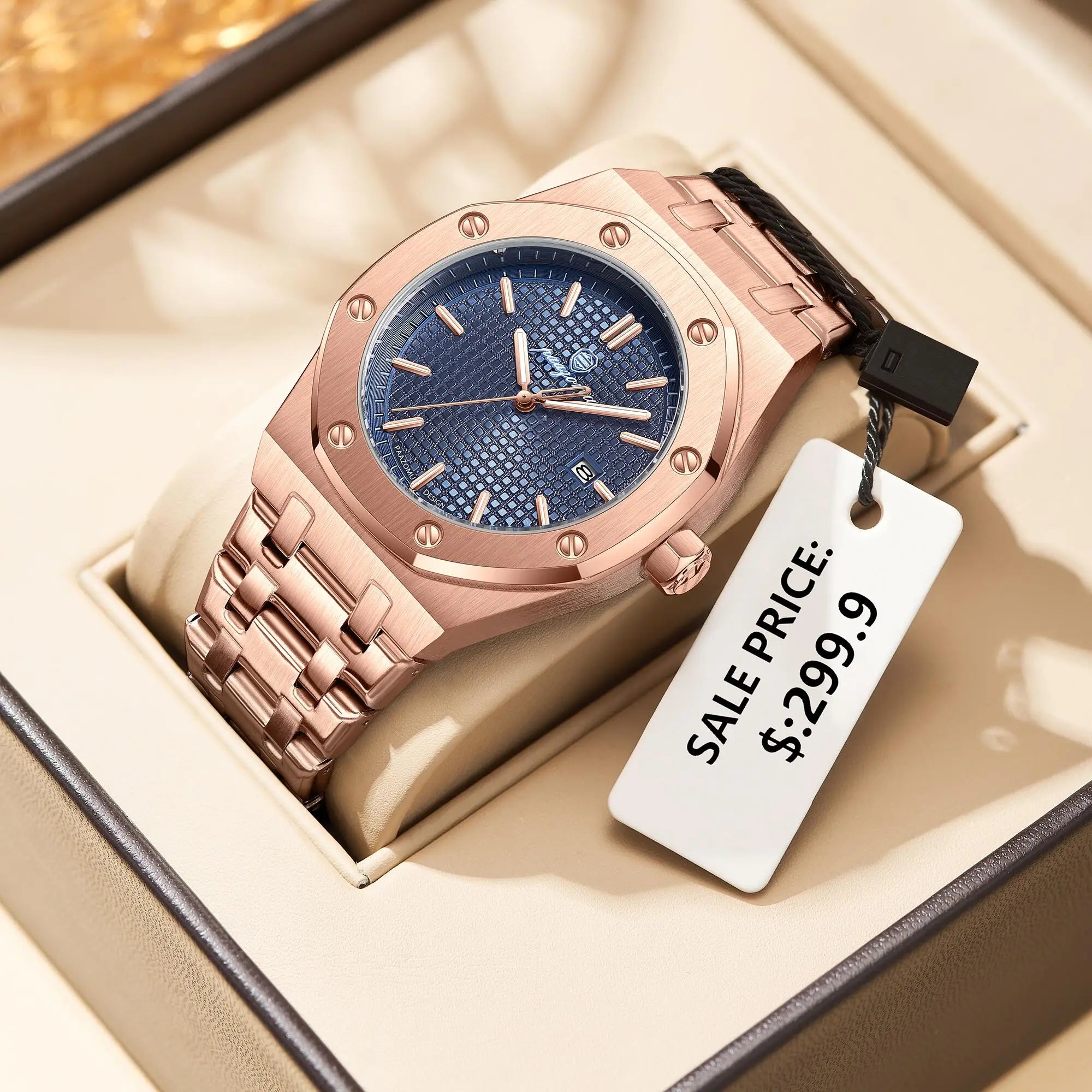PAAZOMU Original Luxury Men's Watches Date Chronograph Stainless Steel Quartz Watch Waterproof Luminous Fashion Man Wristwatch Vera Lux
