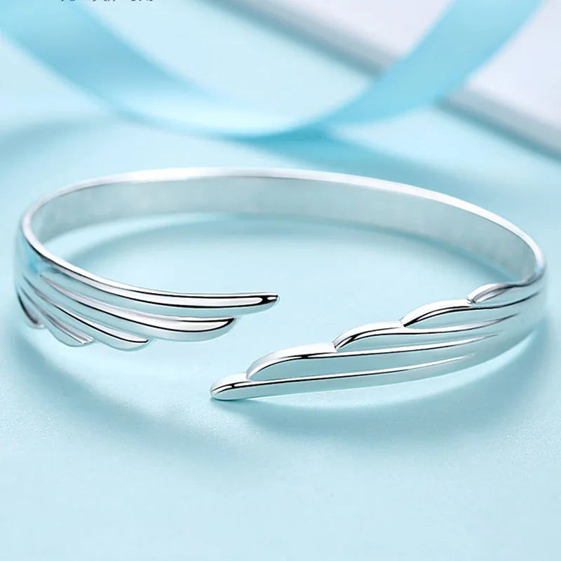 925 Sterling Silver Wing Cuff Women's Bangles Bracelets Wedding Luxury Quality Jewelry Accessories Wholesale Free Delivery Vera Lux