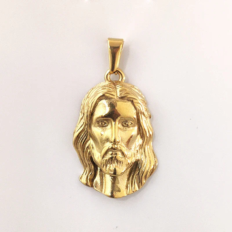 Hot Style Hip Hop 18K Gold Plated Stainless Steel Jesus Pendant for Women Men, Perfect for Daily Outfits & Concert Styles Vera Lux