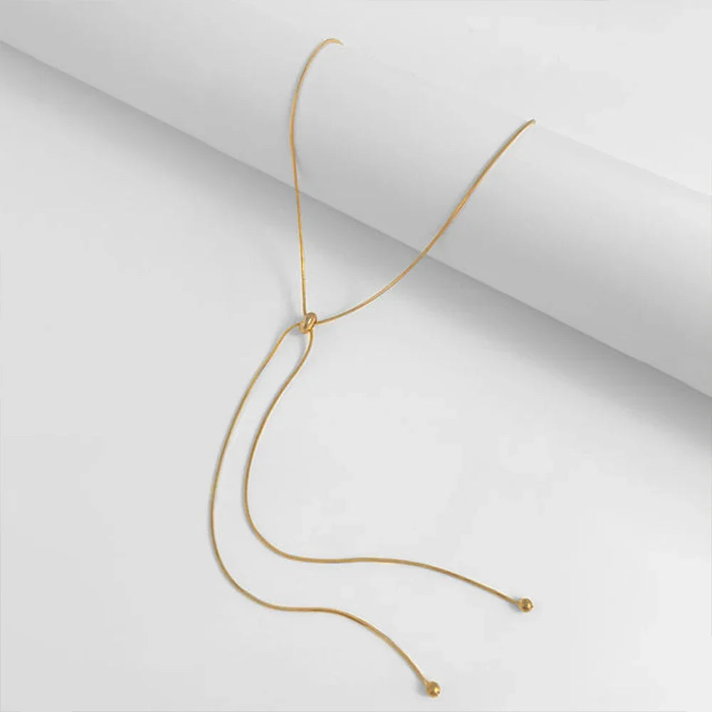Korean Adjustable Stainless Steel Necklace for Women High Quality Design Gold Color Snake Chain Jewelry Wholesale Dropshipping Vera Lux