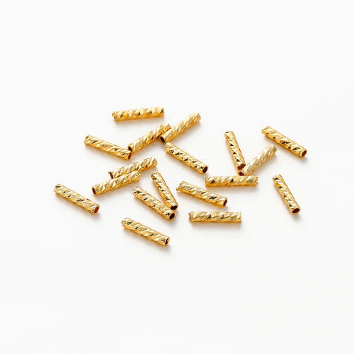 100pcs 7MM 10MM 14K 18K Gold Plated Brass Straight Tube for Bracelet Making StripeTubes Jewelry Supplies Diy Accessories Vera Lux