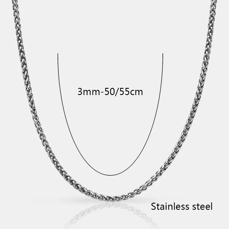 Hot Selling Hypoallergenic Stainless Steel Wheat Chain Men Chain Necklace Design with 18k Gold Plated Vera Lux