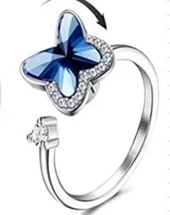 2025 New Rotating Anxiety Knuckle Ring For Women Adjustable And Stackable Open Couple Rings Party Jewelry Gifts Anillo Vera Lux