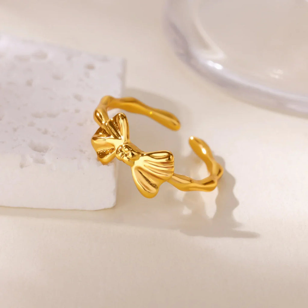 Stainless Steel Butterfly Bow Rings for Women Fashion Zircon Heart Open Ring Trendy Aesthetic Jewelry Party Wedding Gift Vera Lux