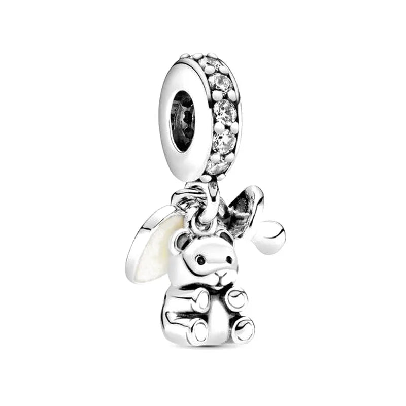 2026 New S925 Silver Robot Cross Digital Pendant, Suitable for Original Bracelets, DIY Accessories, Women's Charm Jewelry Gifts Vera Lux