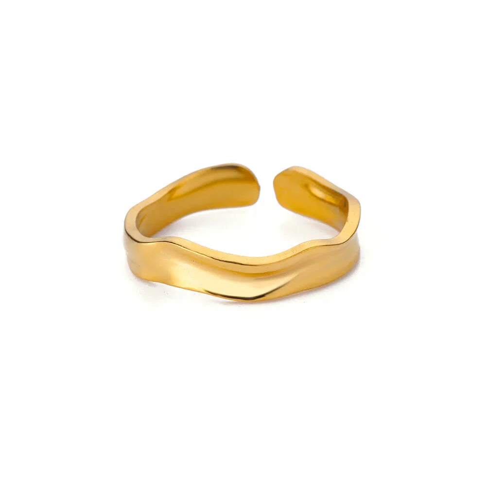 316L Stainless Steel Rings for Women Gold Color Multilayer Geometric Open Ring Vintage Waterproof Wedding Aesthetic Jewelry Gift Vera Lux