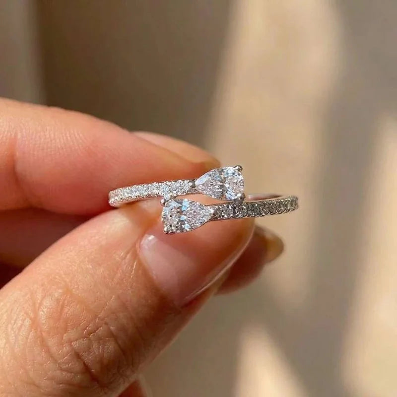 925 Sterling Silver Bright Zirconia Finger Ring Female Accessories for Engagement Ceremony Fashion Dainty Chic Wedding Jewelry Vera Lux