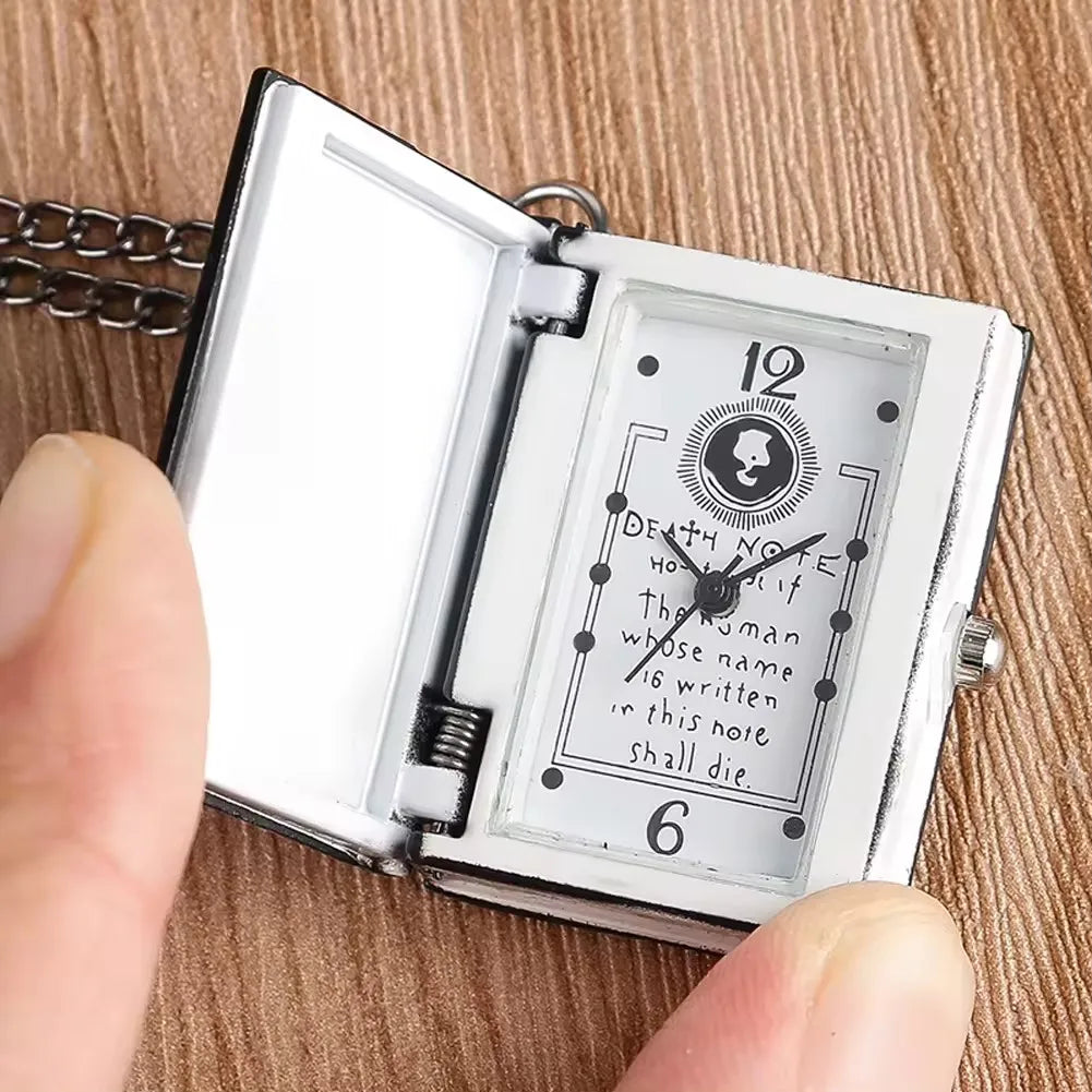 Japanese Anime Antique Necklace Chain Clock Pendant Death Note Book Quartz Pocket Watch for Men Women Vera Lux