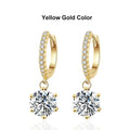 NeeTim 0.5ct 1ct Moissanite Drop Earrings S925 Sterling Silver with Gold Plated Wedding Jewelry With Certificate Hoop Earrings Vera Lux