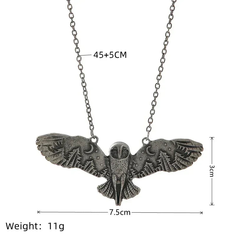 1pcs Vintage Necklace For Men And Women Creative Owl Pendant Wings Flying Holiday Jewelry Femstylo
