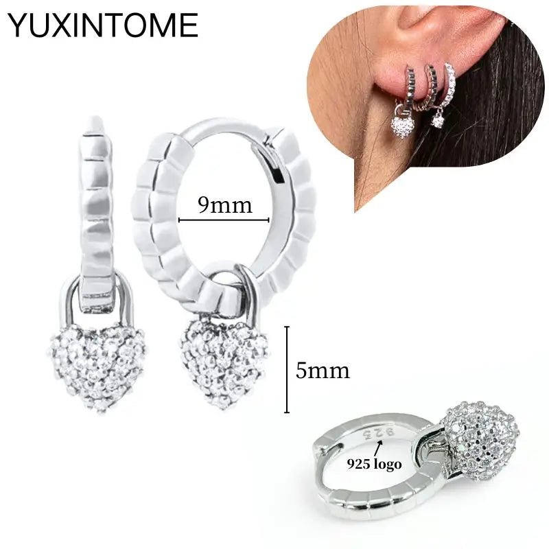 925 Sterling Silver Ear Needle Fashion Hoop Earrings White Crystal Luxury Women's Silver Earrings Wedding Women's Jewelry Gift Vera Lux