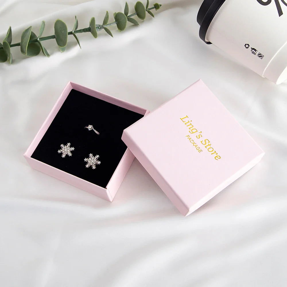 24Pcs Personalized Logo Jewelry Paper Gift Box Wedding Favors Ring Earring Necklace Pendant Bracelet Stud Bag Storage Packaging Vera Lux
