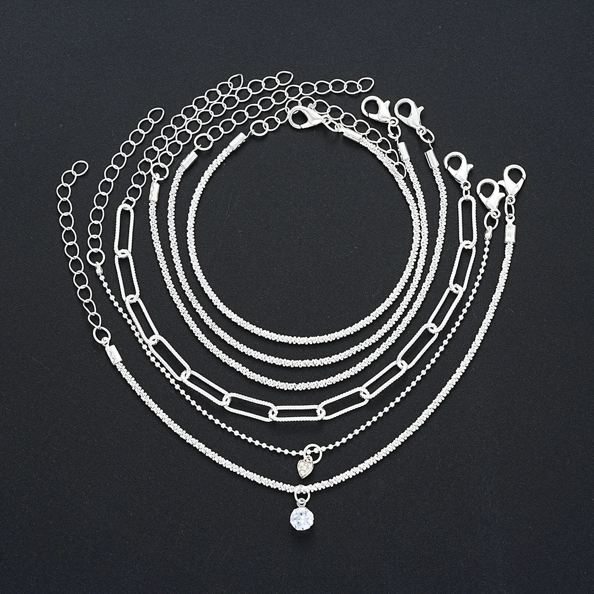 6 Pcs Fashion Gold Color Sparkling Adjustable Bracelets Set for Women Elegant Fine Bracelet New Wedding Party Jewelry Gifts Vera Lux