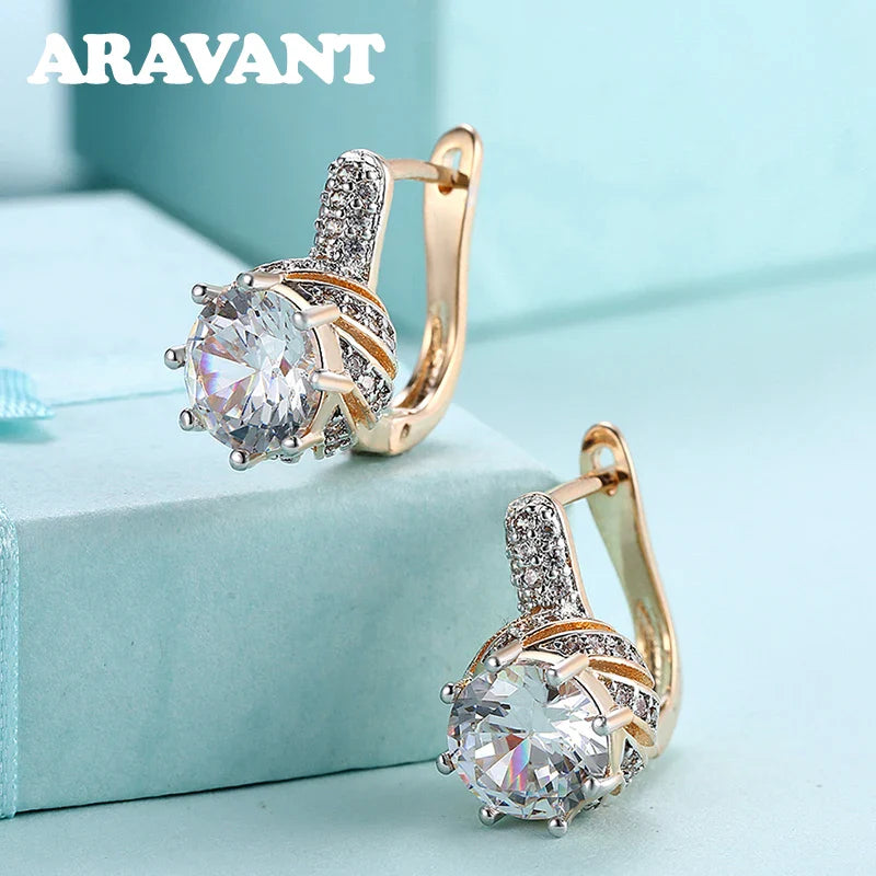 Aravant 925 Silver 18K Gold Drop Earrings For Women Fashion Party Jewelry Gifts Vera Lux