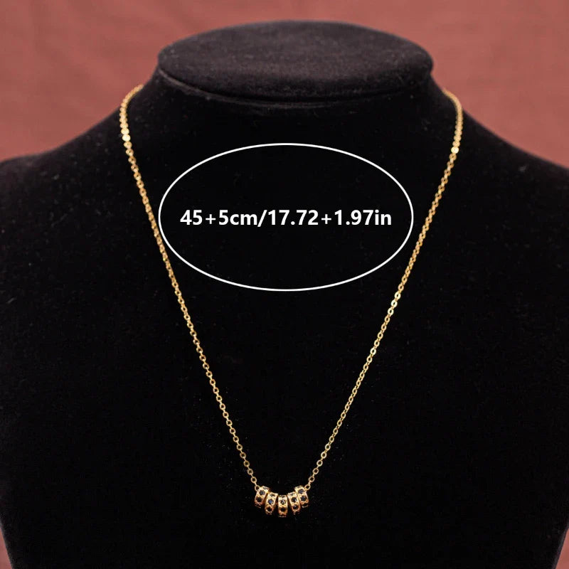 1pcs Gold Five Round Perforated Pendant Necklace Women's Trendy Minimalist Jewelry Versatile Adjustable Necklace Pendant Vera Lux