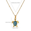 Colored Turtle Pendant Necklace for Women Summer Beach Female Charm Necklace Beads Chain Cute Stainless Steel Jewelry collar Vera Lux