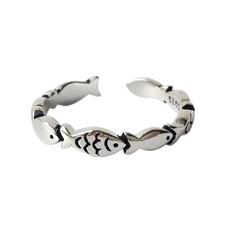 925 Sterling Silver Fish Adjustable Rings For Women Engagement Jewelry Wholesale  and  Jewellery Vera Lux