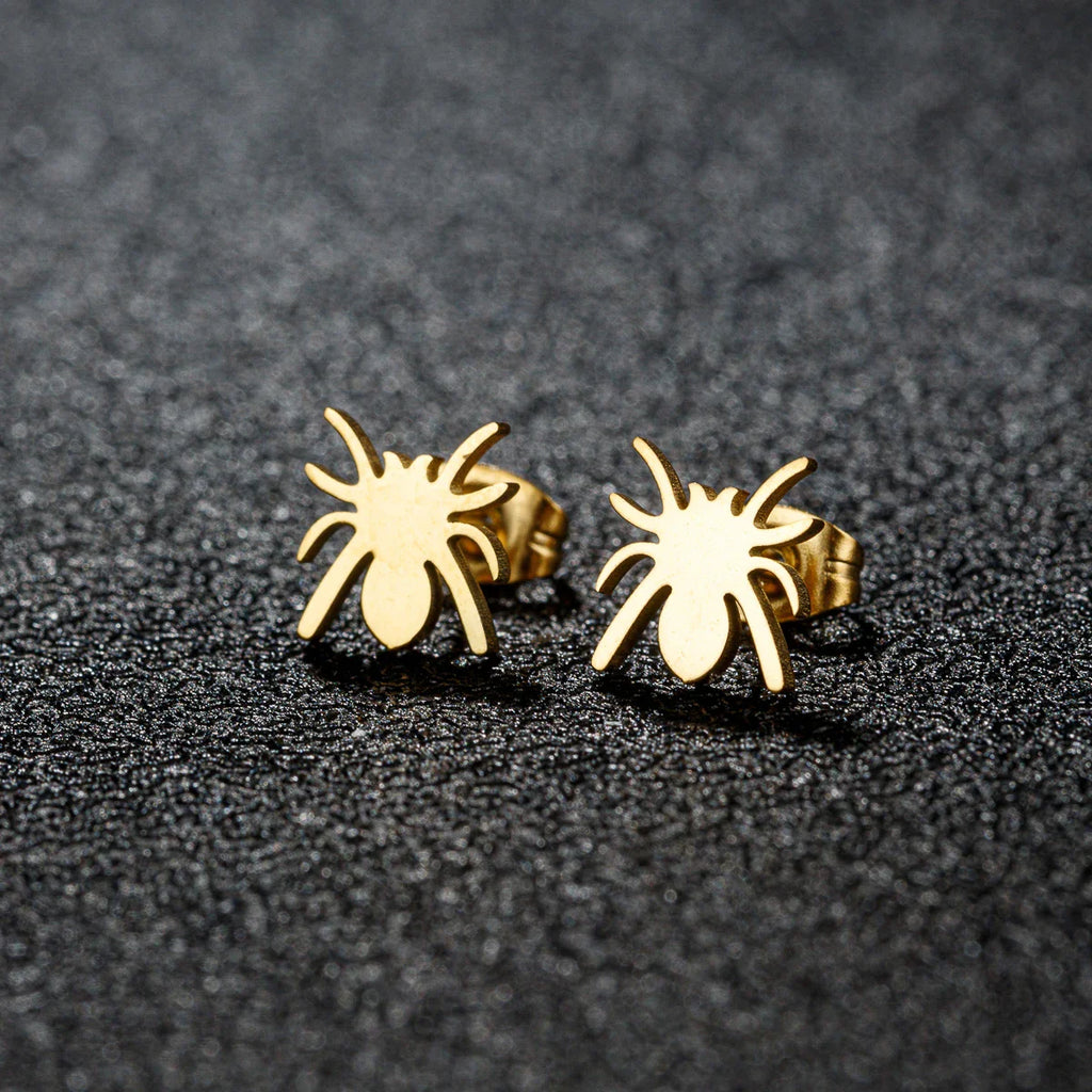 Horror Halloween Bat Spider Trendy Earrings Women 2024 Black Color Stainless Steel Ear Piercing Skull Punk Jewelry Party Gifts Vera Lux