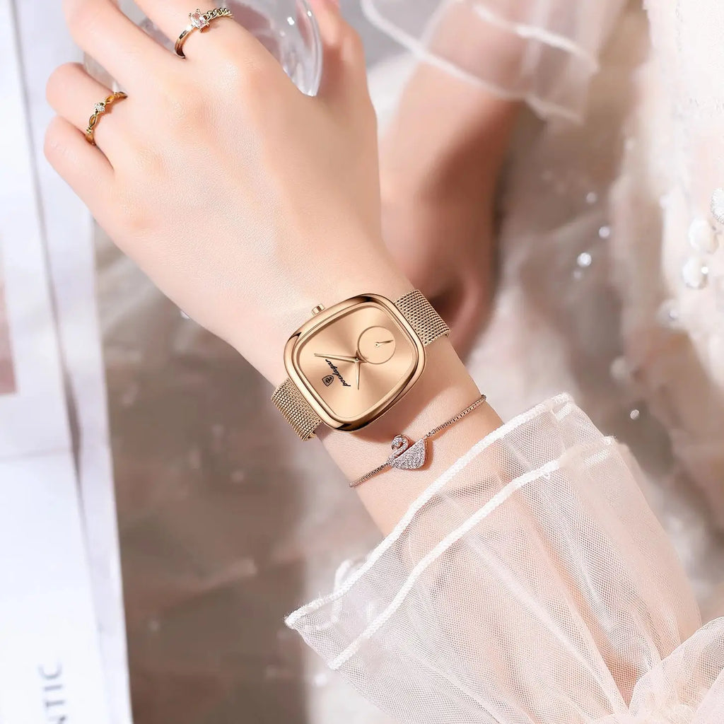 POEDAGAR Luxury Brand Woman Watch Waterproof Stainless Steel Mesh Women's Watches Fashion Elegant Quartz Ladies Wristwatch Reloj Vera Lux