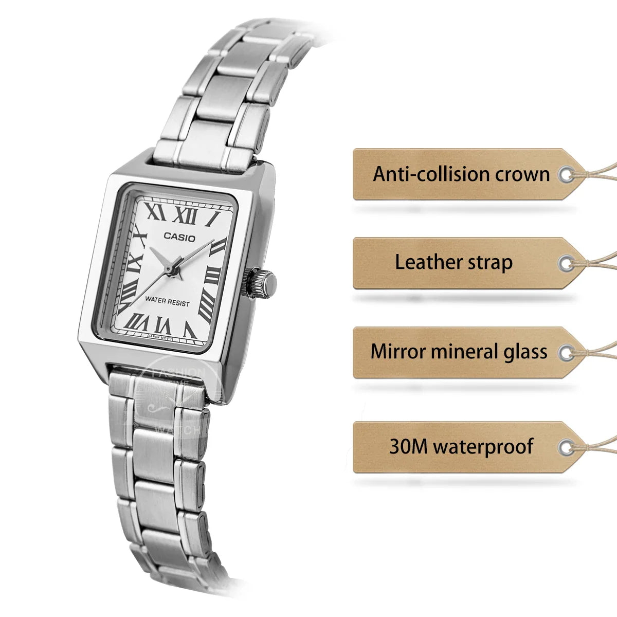 Casio watch for women top brand luxury set 30m Waterproof Quartz ladies watch Tonneau shape Stainless Ste reloj mujer LTP-V007D- Vera Lux