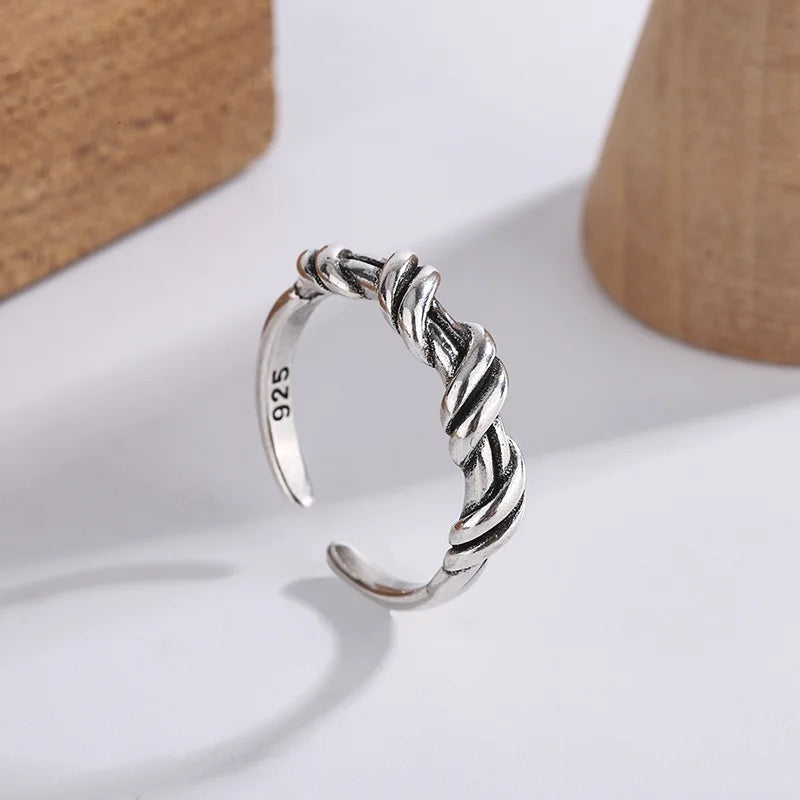 925 Sterling Silver Winding Adjustable Rings For Women Wedding Luxury Jewelry Wholesale Vera Lux