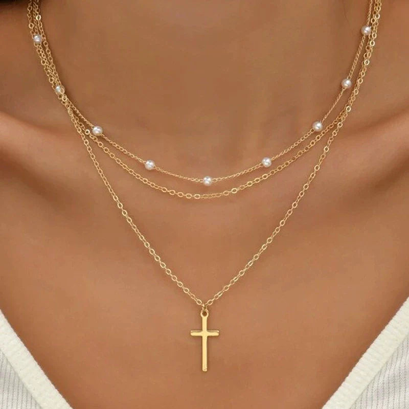 Fashion Layered Metal Bar Pendant Necklace for Women Daily Wear Gold Color Reactangle Clavicle Chain Collarbone Necklace Jewelry Vera Lux
