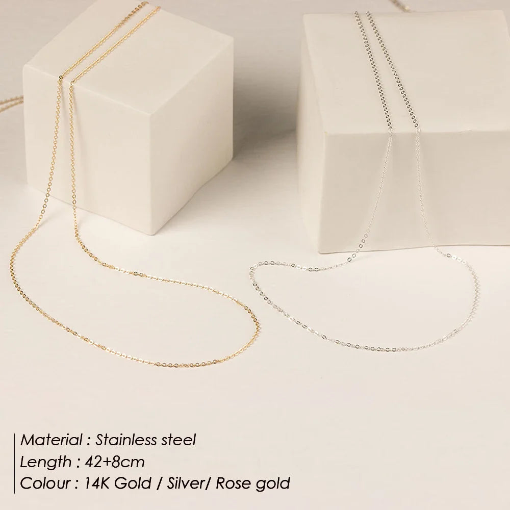 Fine Chain Necklace Stainless Steel Gold Color Pendants Short Long Statement Women Colar Gift Stainless Steel Jewelry Wholesale Vera Lux