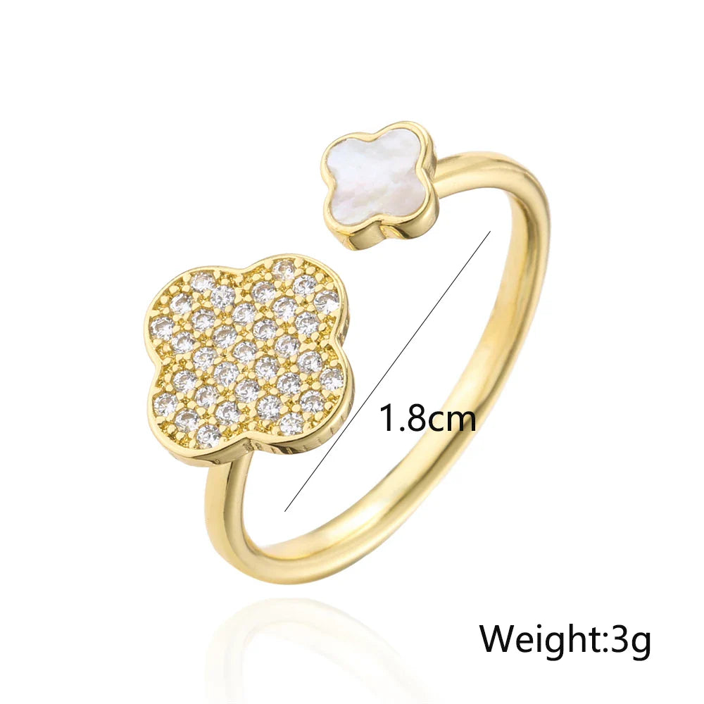 NEWBUY Hot Sale Statement Flower Design Open-End Wedding Ring For Women Luxury AAA CZ Zirconia Engagement Jewelry Femme Bijoux Vera Lux