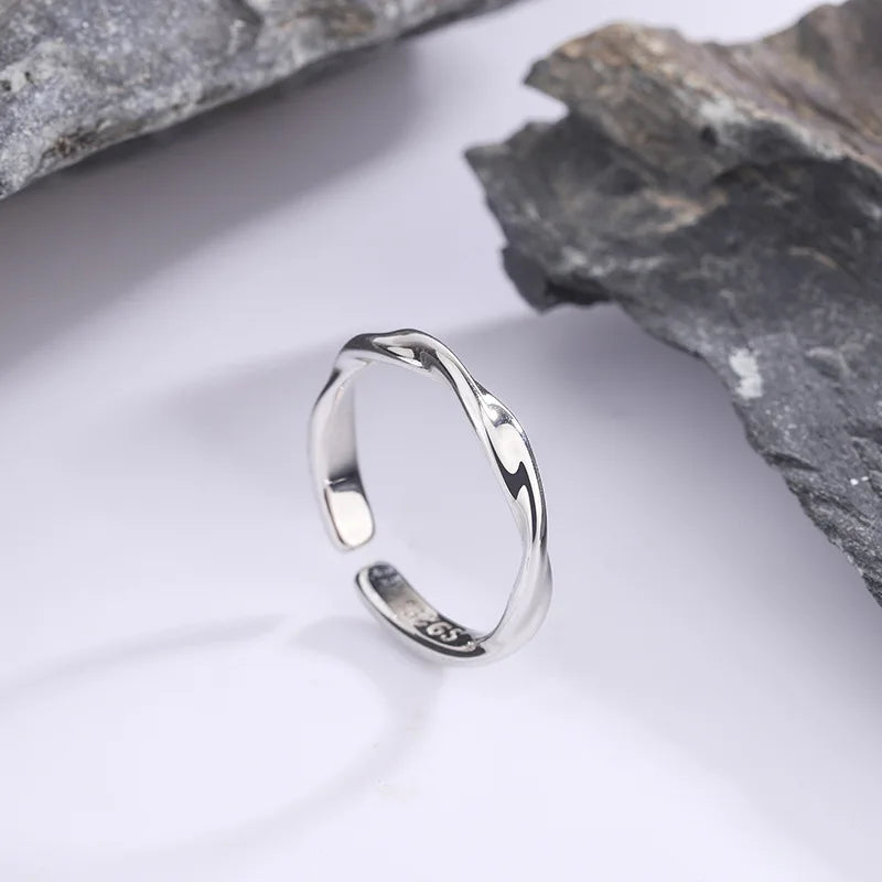Fashion 925 Sterling Silver Simple Twisted Wire Rings For Women Wedding Fine Jewelry Gift Wholesale Vera Lux