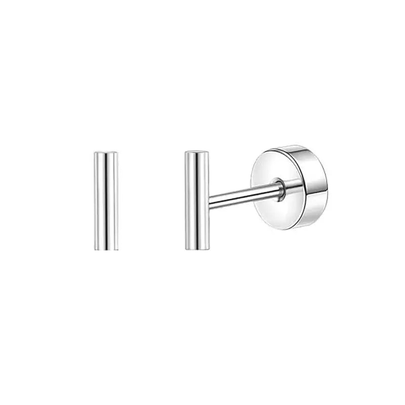 2PCS/Set Stainless Steel Heart Moon Earbone Stud Screw Ball Stud Earrings for Women Fashion Ear Tragus Cartilage Body Piercing Vera Lux