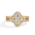 MINTYBOX Moissanite 18k White Gold Plated Diamond Ring For Women S925 Sterling Silver Engagement Wedding Fine Jewelry Four-Leaf Vera Lux