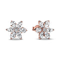 Rose Gold Color 925 Silver Sterling Flower Stud Earrings, Fit Women's Festival Christmas Charm Jewelry Gifts Vera Lux