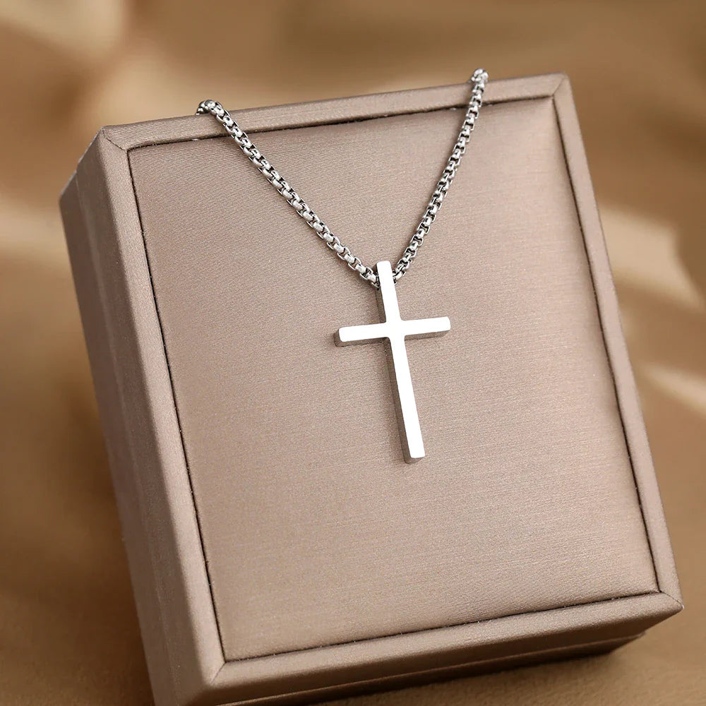 Cross Necklaces Streetwear Grunge Y2K Pendants Male Chains Christian Choker Fashion Stainless Steel Necklace For Women Jewelry Vera Lux